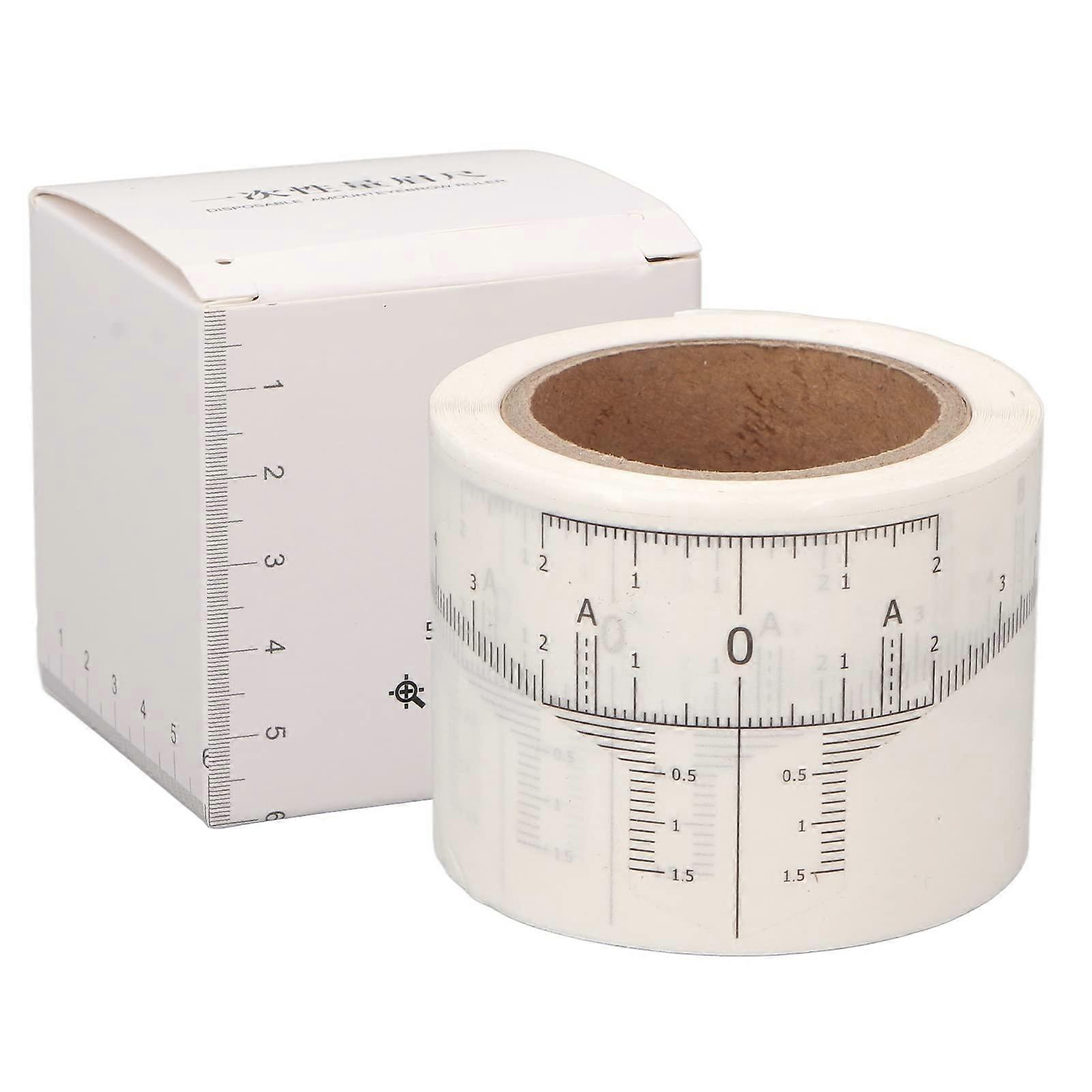 Roll of 50 Disposable Transparent Eyebrow Ruler Stickers for Precise Brow Alignment and Microblading