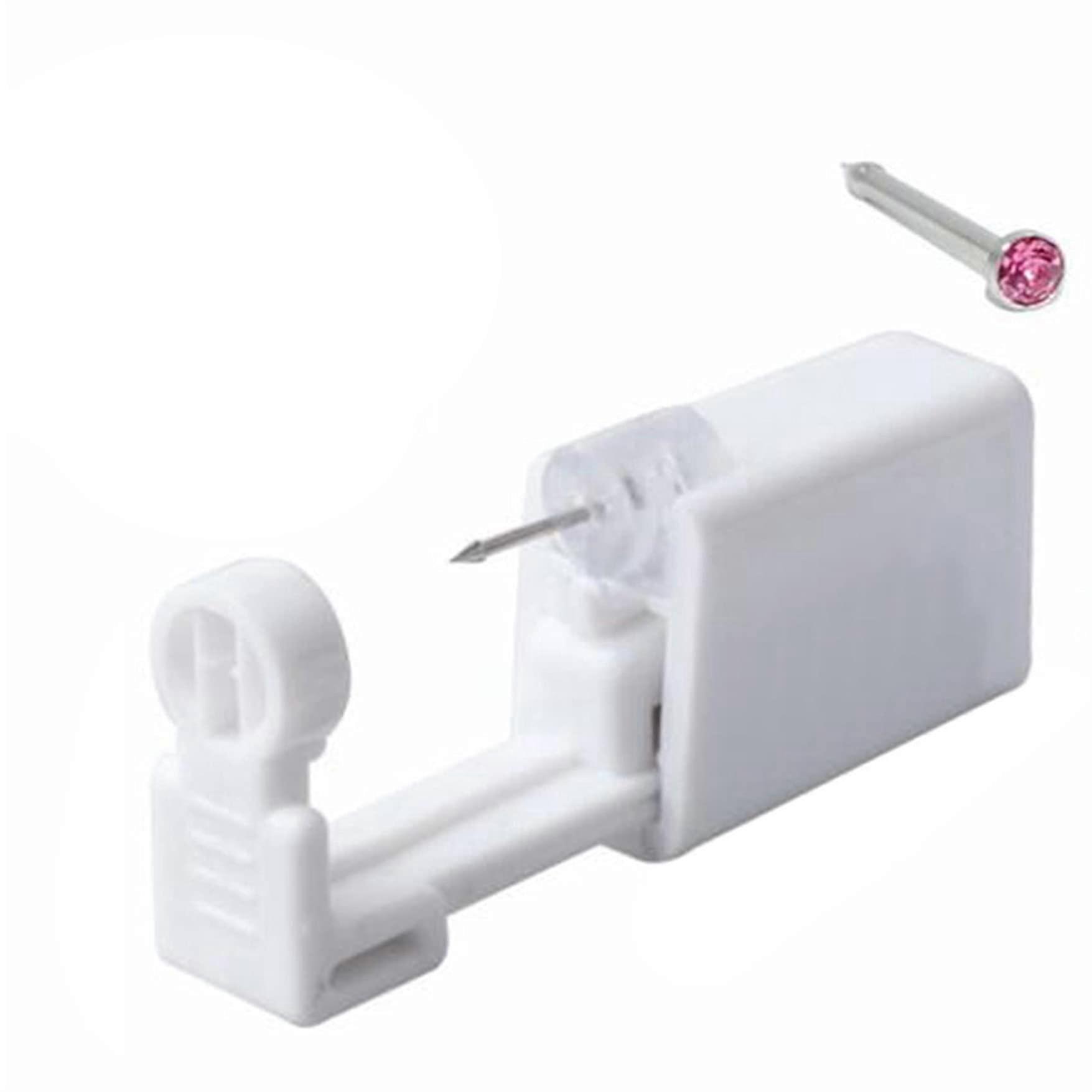 Nose Piercing Kit with Stud, Easy Self Nose Piercing Tool Stainless Steel for Home Use, Silver