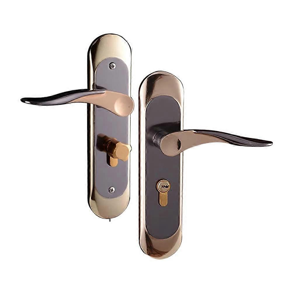 Door Handle Lock Set Aluminum Alloy Privacy Right Hand Interior Bathroom Key Locking