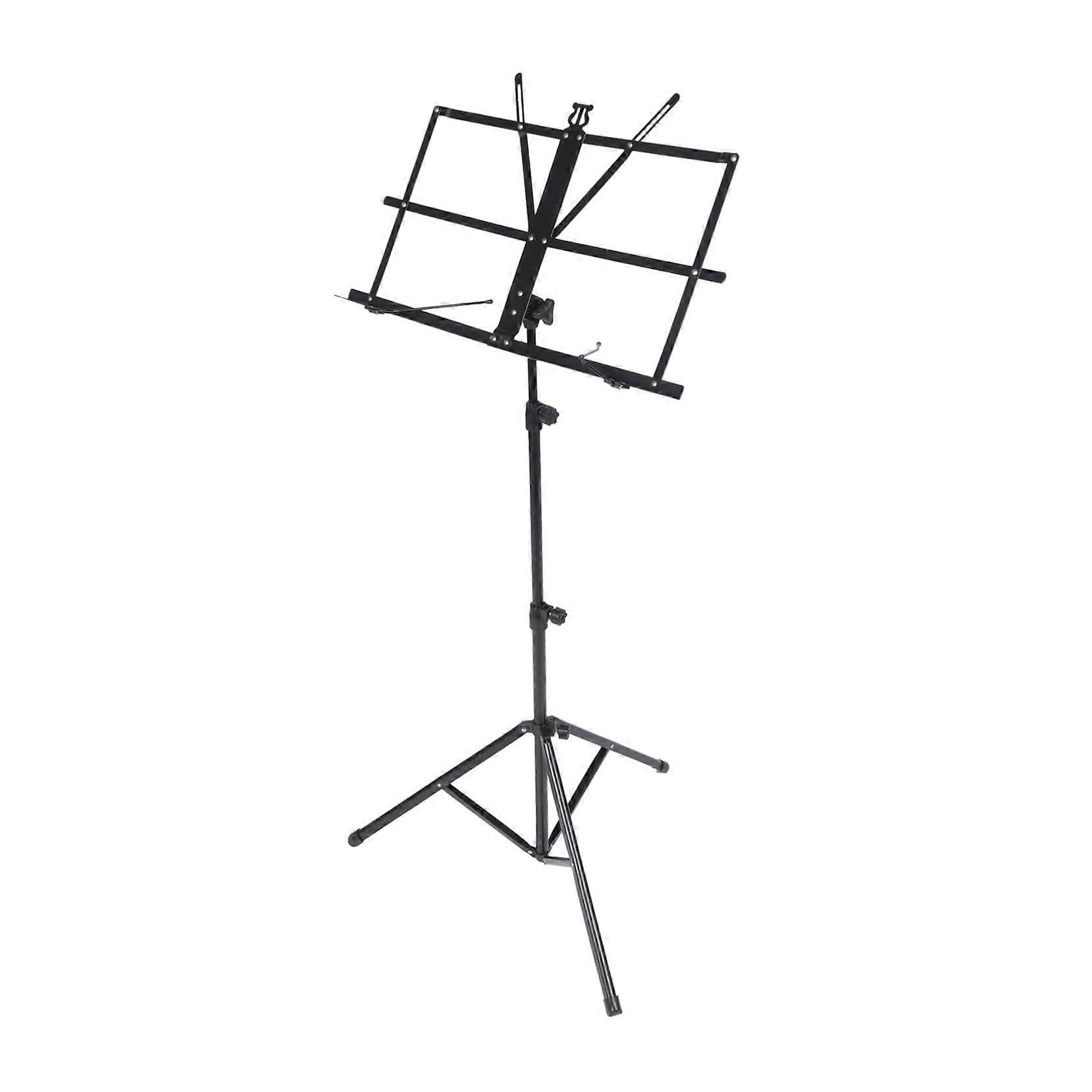Adjustable Folding Music Stand for Sheet Music and Book Reading with Hands Support
