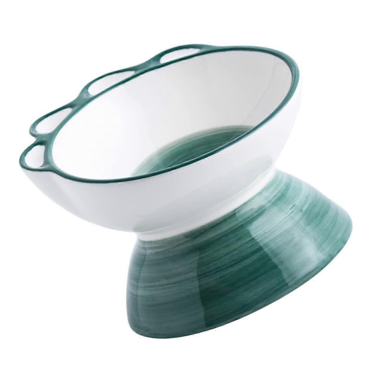 Elevated Ceramic Cat Bowl with Dinosaur Claw Shape for Better Digestion and Easy Cleaning