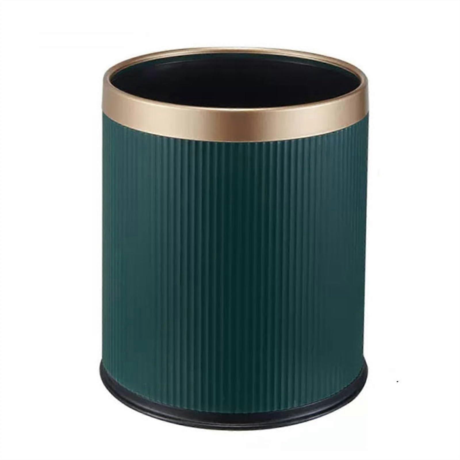 Kitchen Trash Can Without Lid with Large Opening, Compact Fit Plastic Waste Bin for Bathroom or Office