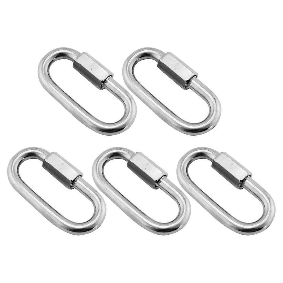 5pcs Stainless Steel Quick Link Connectors with Threaded Lock for Heavy Duty Chain Security