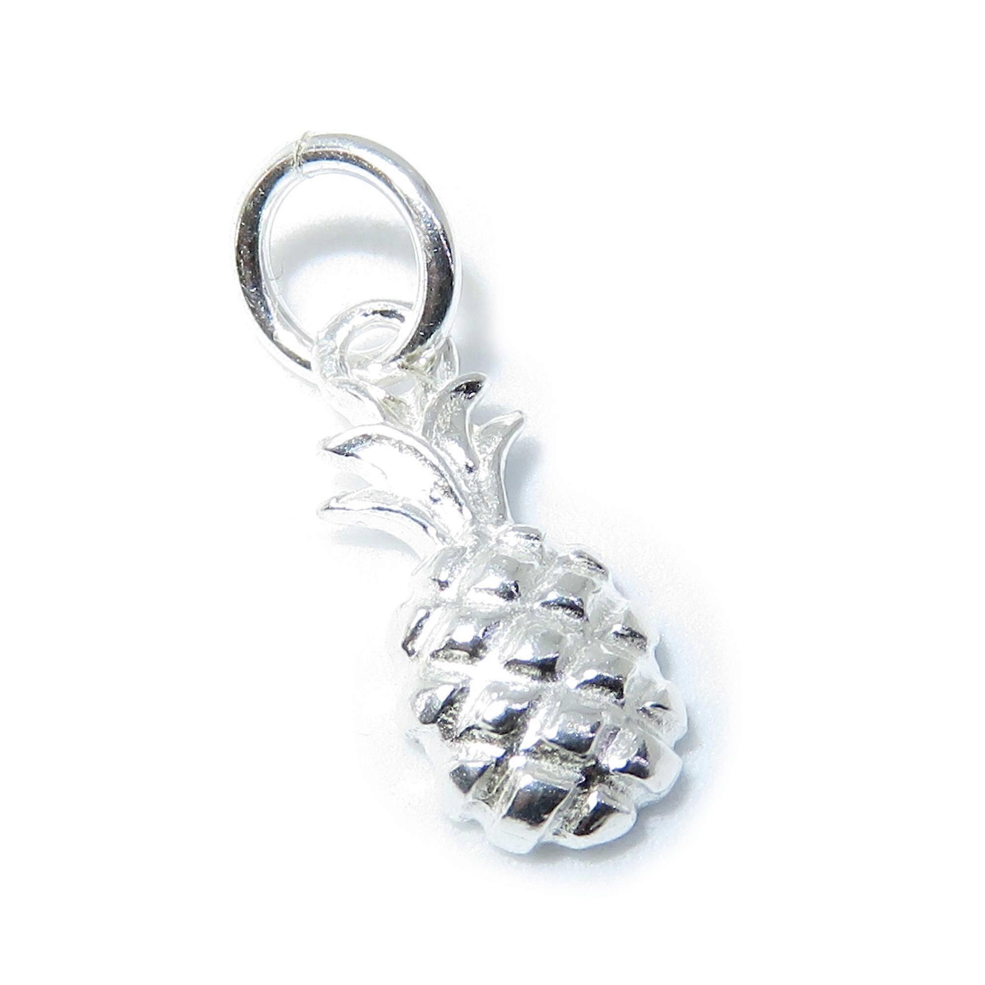 Pineapple Tiny 2D sterling silver charm .925 x 1 Pineapples charms