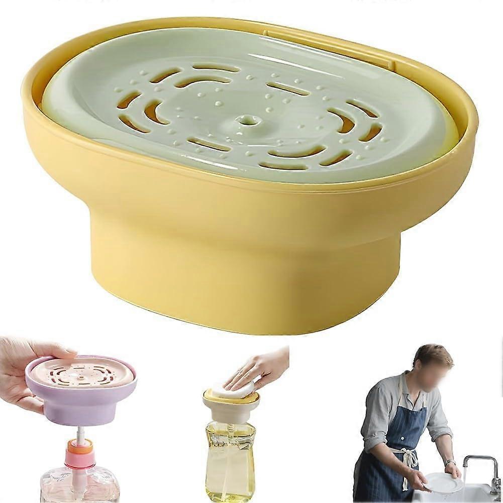 Leakproof Detergent Dispenser Pump for Laundry and Kitchen, Precise OneHand Control, Yellow