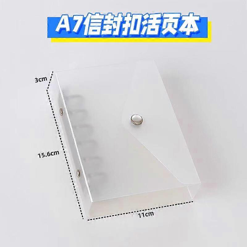 1Piece Transparent  A7 M5 Loose-Leaf Notebook Case Ring Binder Notebook Shell File Folder Button Closure  Office School Supplies