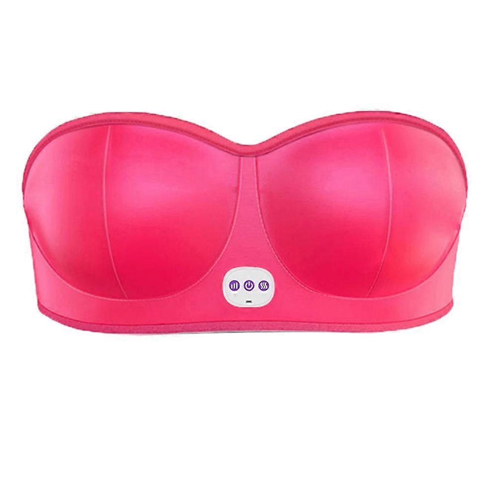 Smart Electric Breast Massager Rechargeable USB Bra with Multi-Functional Massage Function Red
