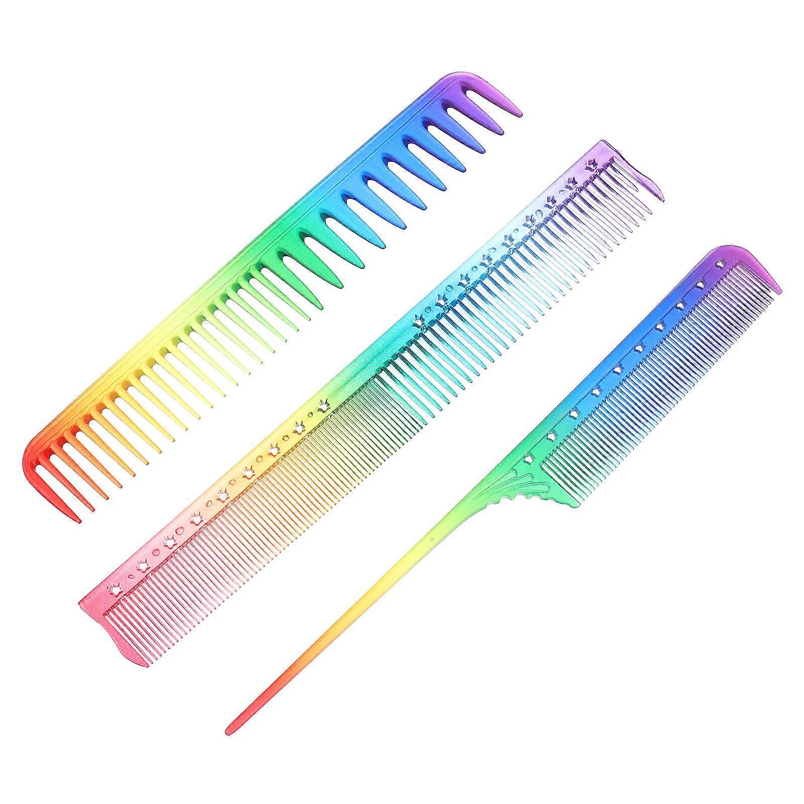 Anti Static Hairdressing Comb Multi Color Plastic for Styling 3Pcs
