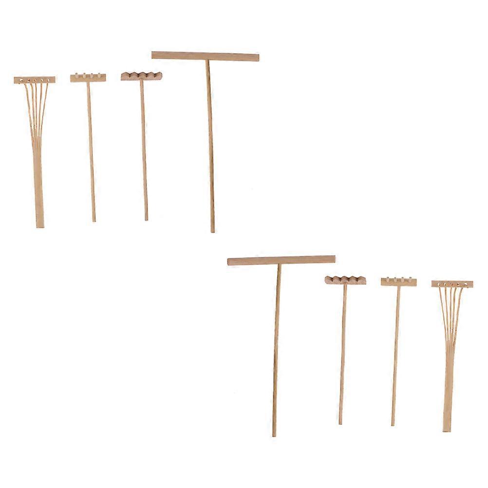 Mini Bamboo Rake Tool for Zen Garden Accessory 8Pcs Set