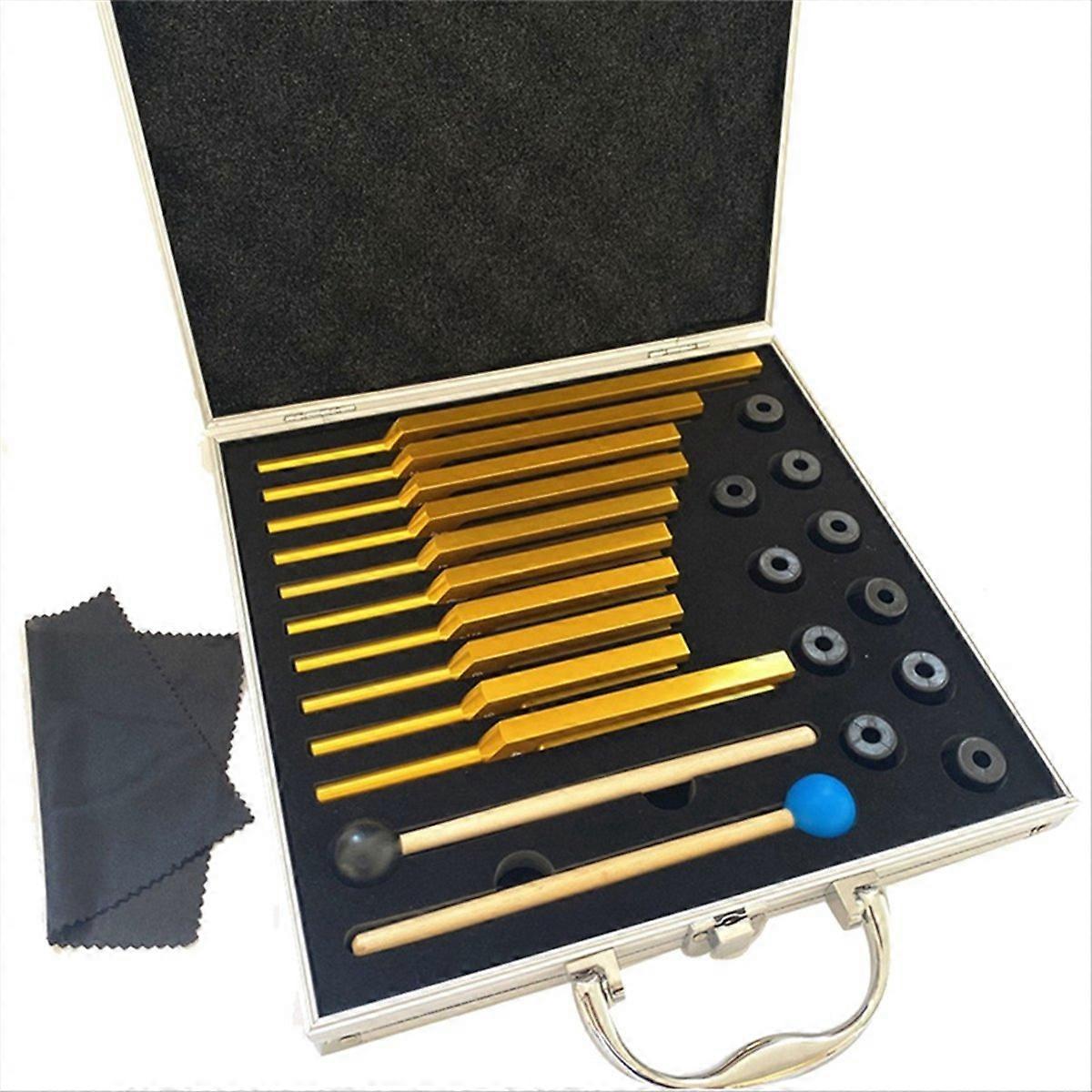 10 PCS Tuning Fork Set, for Healing Chakra Sound Therapy,Gold