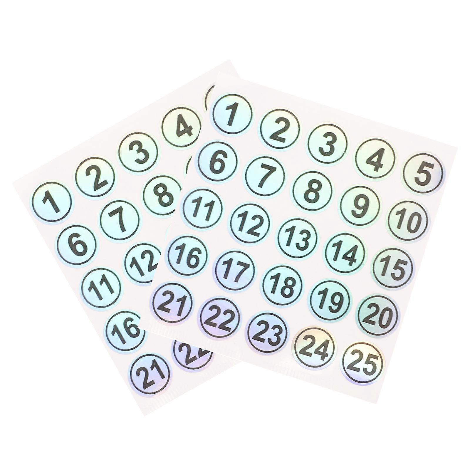 Classification Label Stickers Round Digital Multi-Color Waterproof For Gyms Labeling 2 Sheets