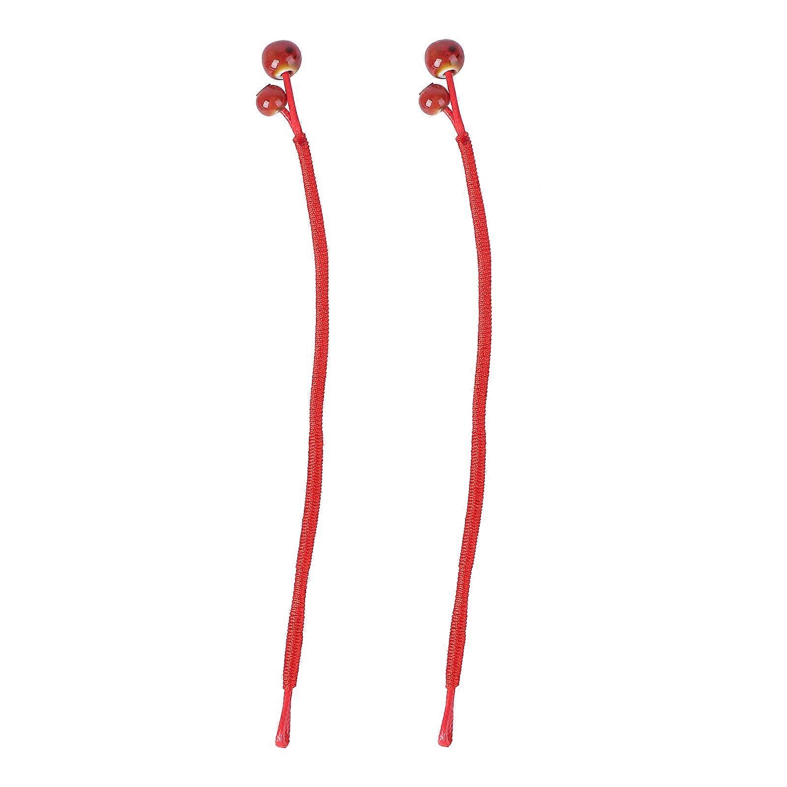 Braided Rope Bracelet Red Ceramic Hand Accessories 2Pcs for Wearing