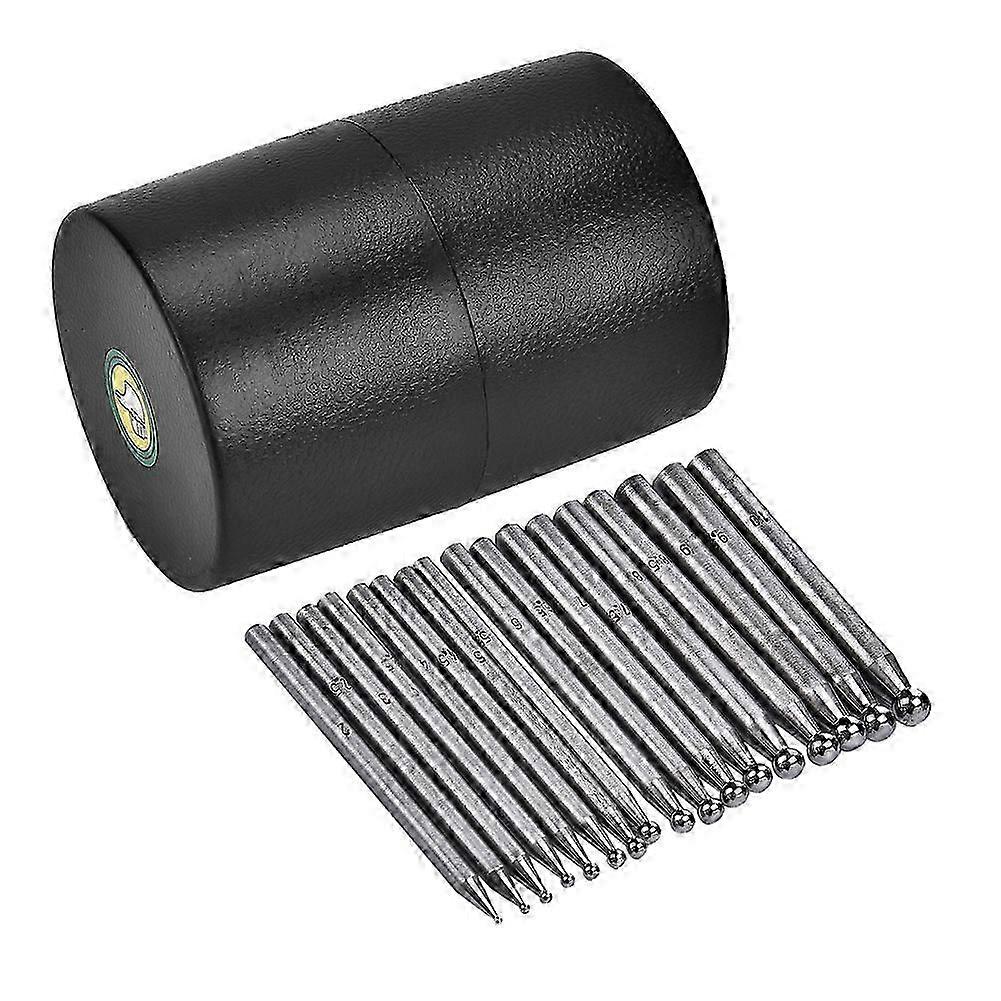 17PCS Dapping Punches Jewelry Goldsmithing Manufacturing Doming Tool Dapping Block Punch