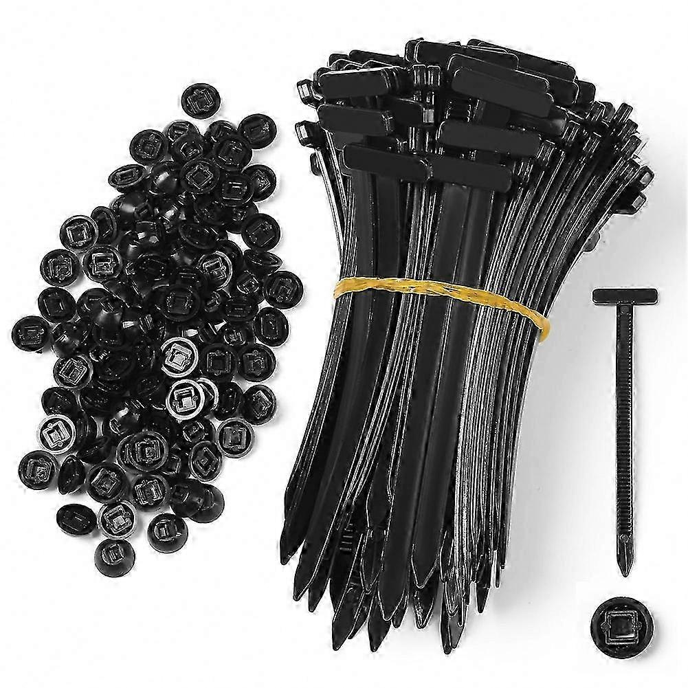 100Pcs Durable Cable Ties with Double-Sided Buckle for General Use