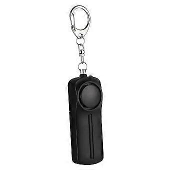 Alarm Keychain with LED Safety Light and Emergency Sound for Women Joggers Elderly Black
