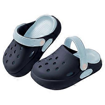 Girls Boys Sandals Summer Cute Solid Color Closed Toe Non- Soft Sole On Water Shoes Kids Leisure Daily Wear Sandal,Navy,4-6 Years