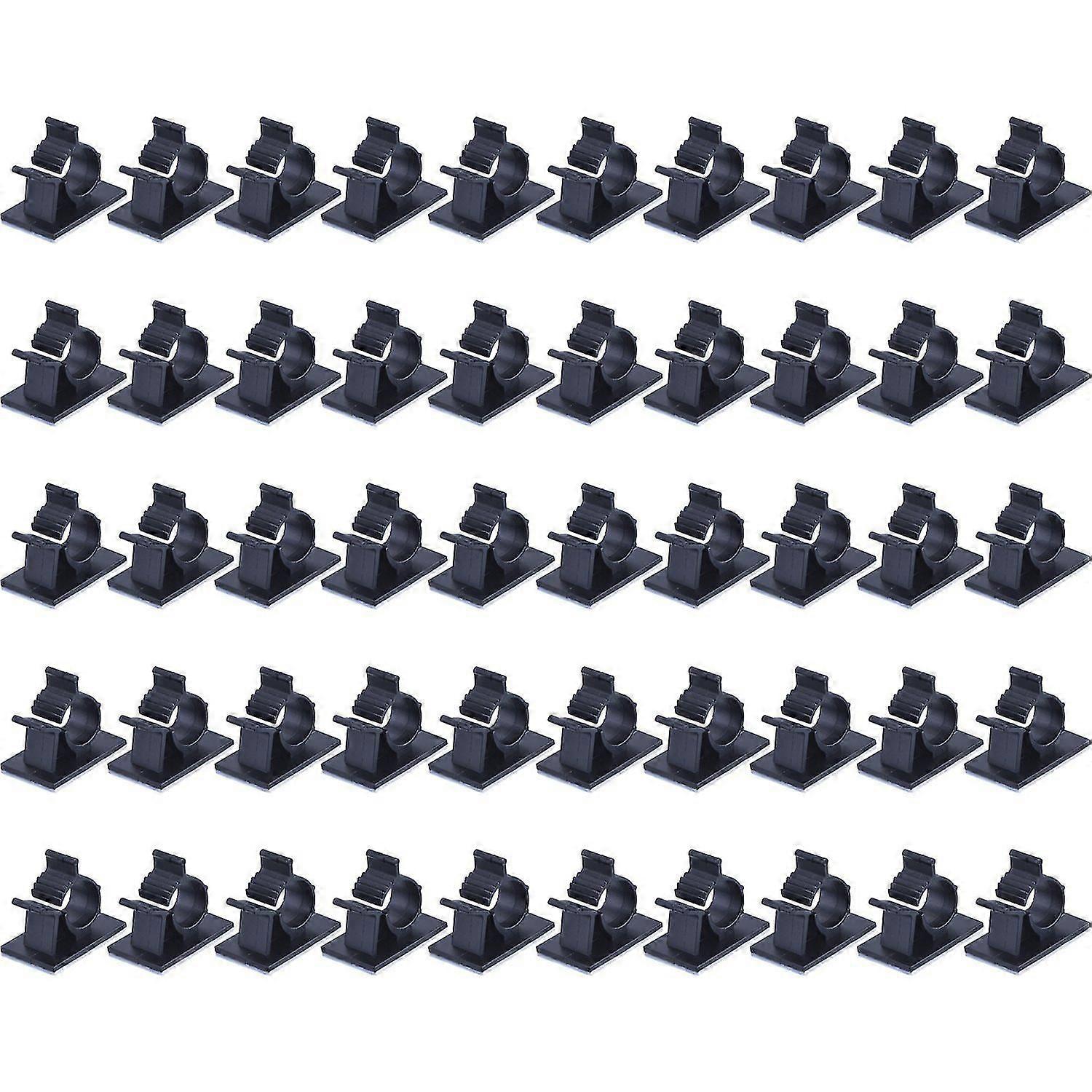 Adjustable Adhesive Nylon Wire Black 50 Pcs