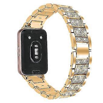 Correa de repuesto para reloj inteligente Galaxy Fit3 SM-R390, correa de metal brillante con diamantes de imitación.