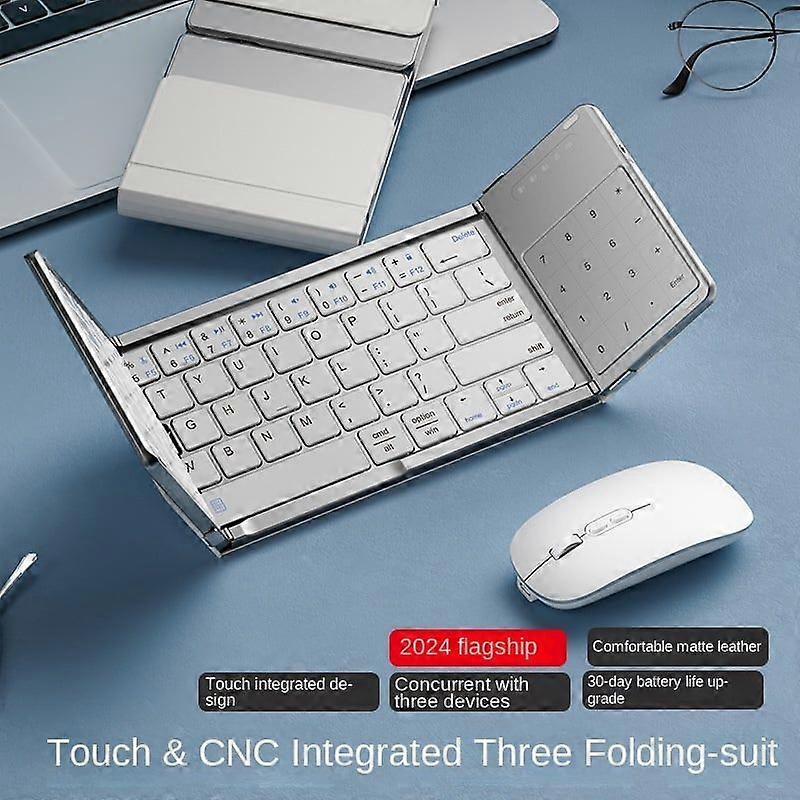 Portable Wireless Folding Keyboard Bluetooth Touchpad Mobile Phone Tablet Notebook Mouse Set