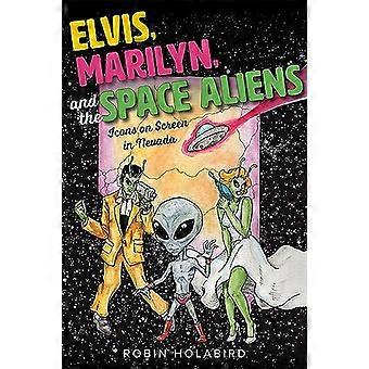 Elvis Marilyn and the Space Aliens Icons on Screen in Nevada