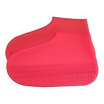 Anti-Slip Shoe Cover Silicone Shoes Case for Protecting Shoes 2Pcs Red