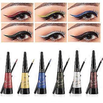 Glitter Liquid Eyeliner Set, 6 Colors Waterproof Long Lasting Shimmer for Eye Makeup