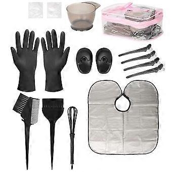 16-Piece Professional Hair Dye Coloring Kit  Includes Tinting Bowl, Dye Brushes, Ear Covers, Clips, Cape & Gloves, All-in-One Salon-Quality Tools for