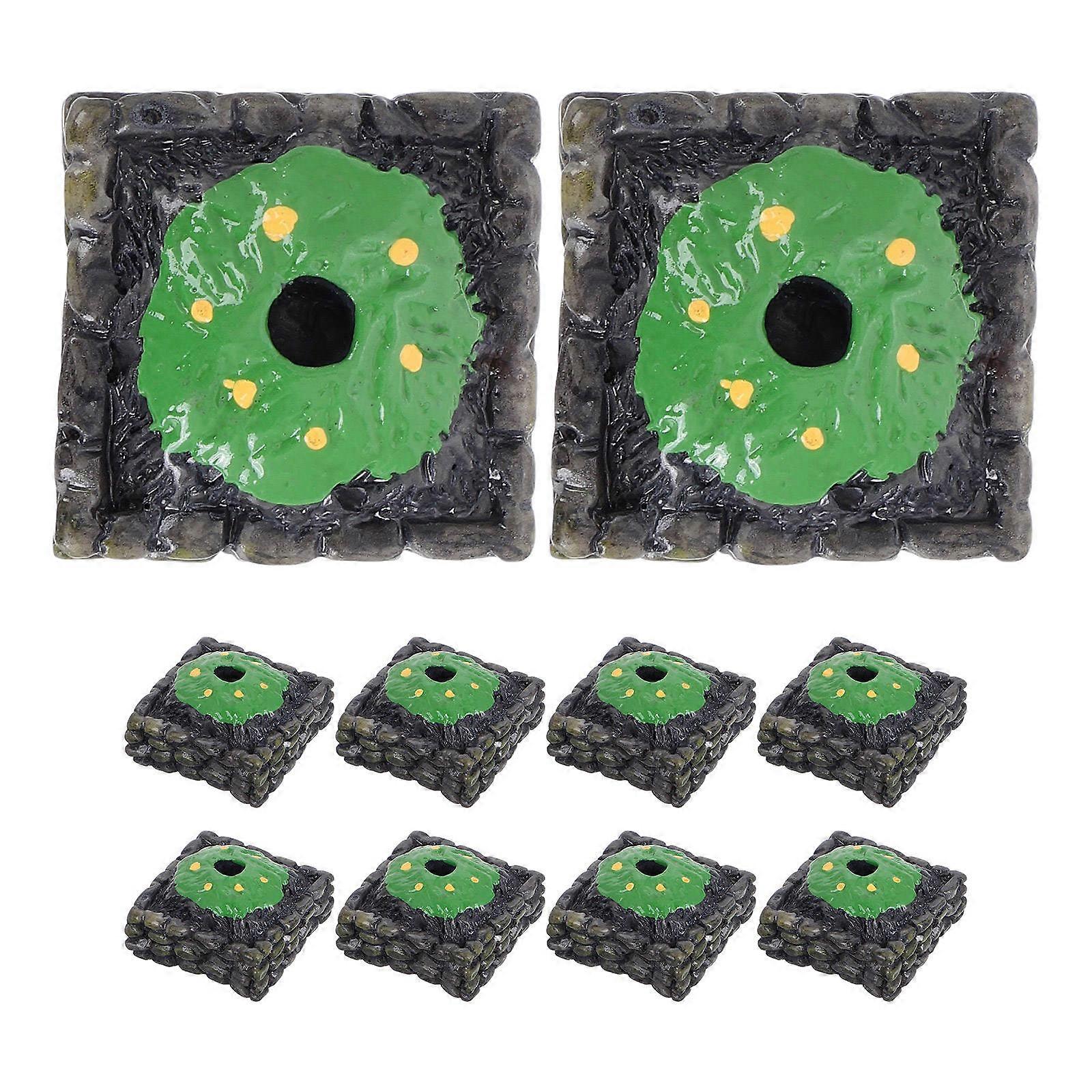 Plastic Model Tree Planter Base for Micro Landscape 10Pcs Miniature Garden Use