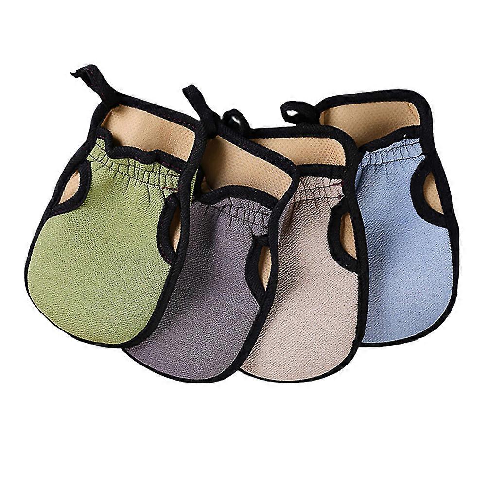 Exfoliating Mitten Bath Gloves for Bathing Use 4Pcs Assorted Colors