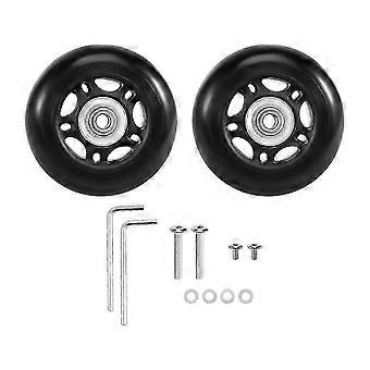 2 Set Bagage Vervangende Wielen Assen en Sleutel Reparatieset OD 68mm