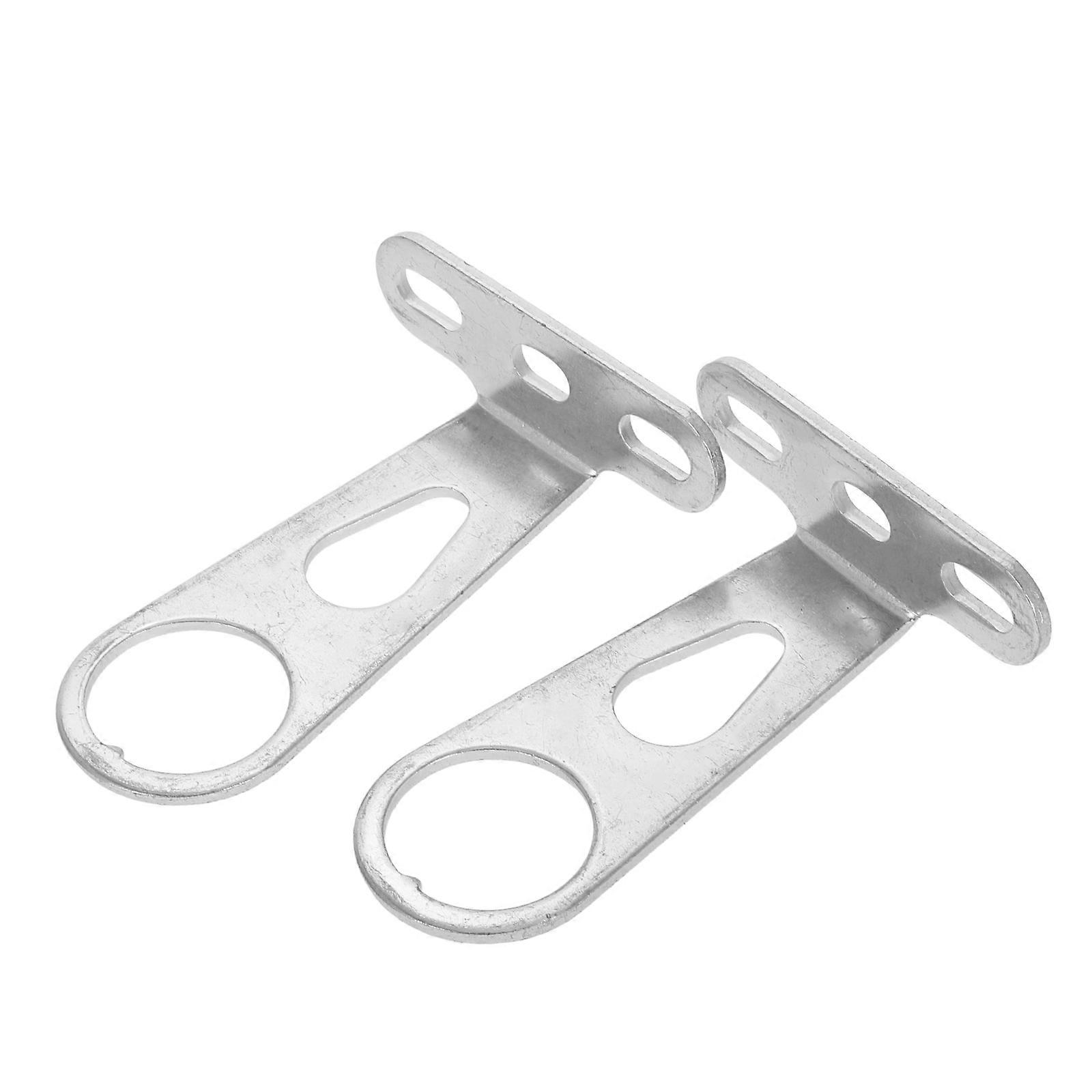 Silver Bicycle Basket Support Bracket for Front Fork with 2Pcs Light Holder