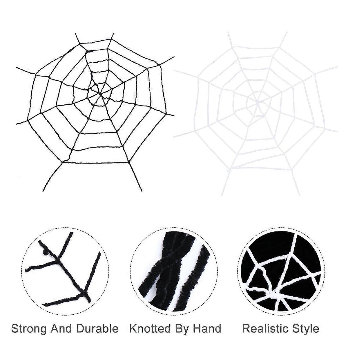 3pcs Halloween Party Props Extra Large Spider Web Simulation Plush Spider Web