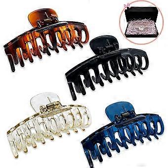 Grampos de garra de cabelo grosso, 4.3 4PCS plástico brilhante antiderrapante Jumbo grampos de cabelo forte segurar grampos de mandíbula de cabelo para meninas mulheres