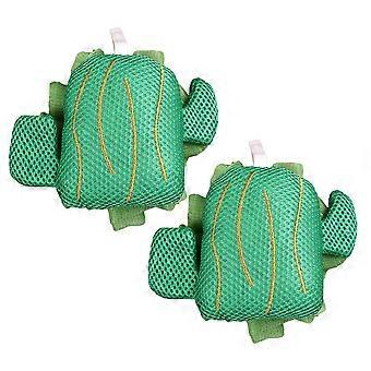 Cactus Shape Bath Loofah Dark Green Body Scrubber for Home Use 2Pcs