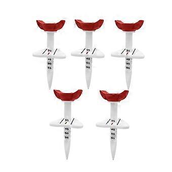 Nylon Golf Ball Cup Set for Driving Range Work for Golfers 5 Pack Ball Rests with Height Number Guides and Wide Cup Top  Red