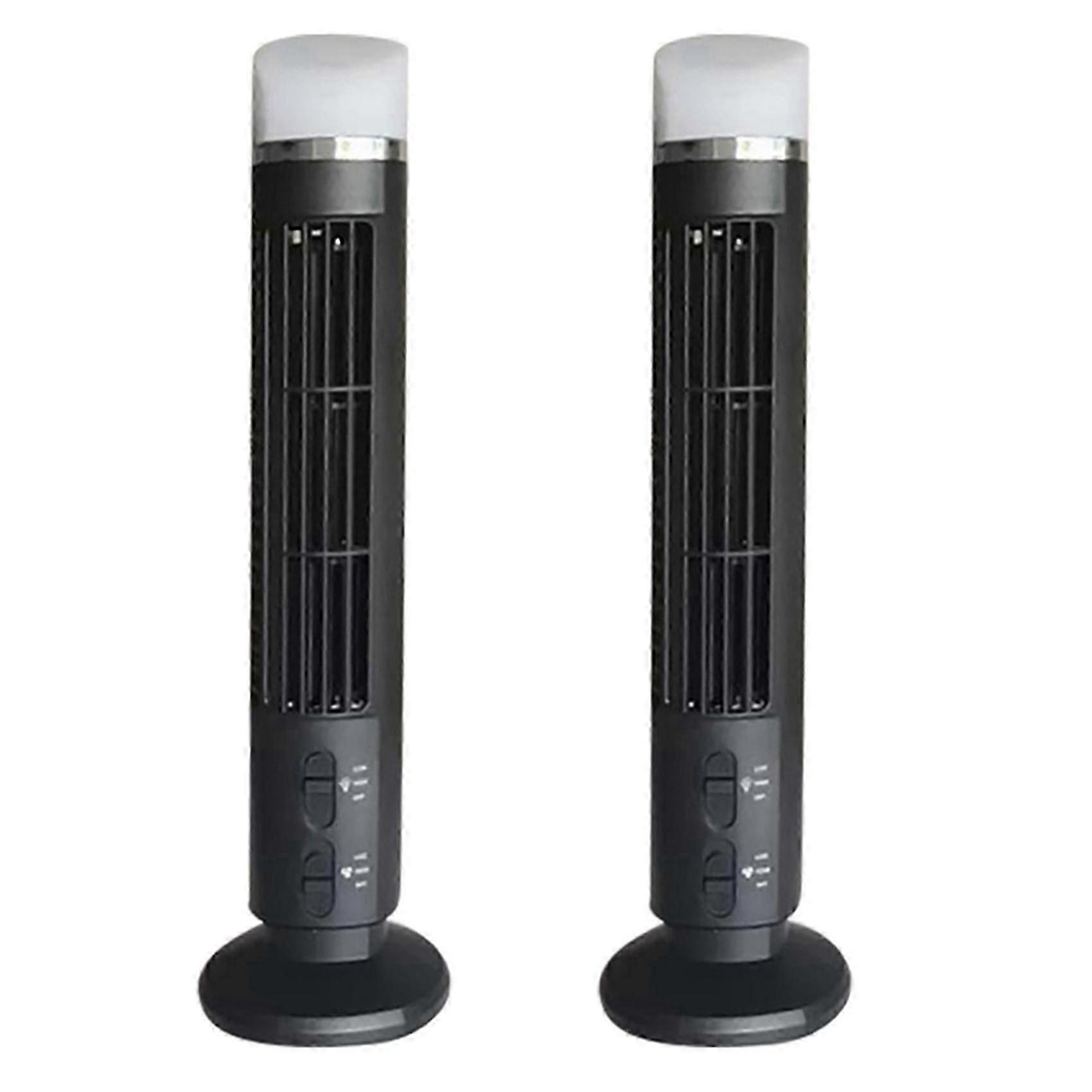 2-Pack Portable Tower Fan, 2 Speed Settings, USB Powered, Space-Saving for Home Dorm Office