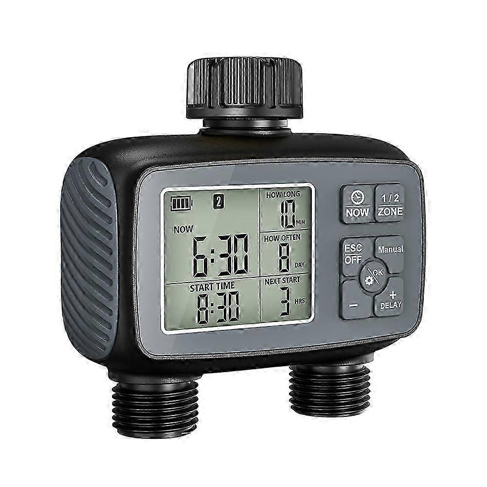 Sprinkler Timer 2 Zone Programmable Water Timer for Garden Hose Automatic Drip Irrigation Function US Watering Timer