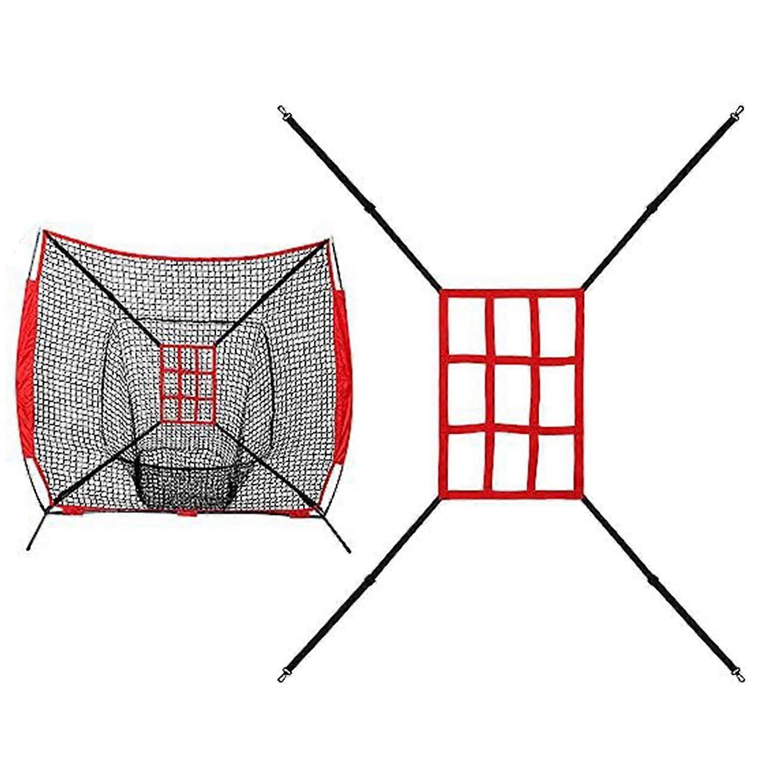 Adjustable 9-Grid Baseball Training Net for Pitching Hitting Practice Compatible with Baseball Softball