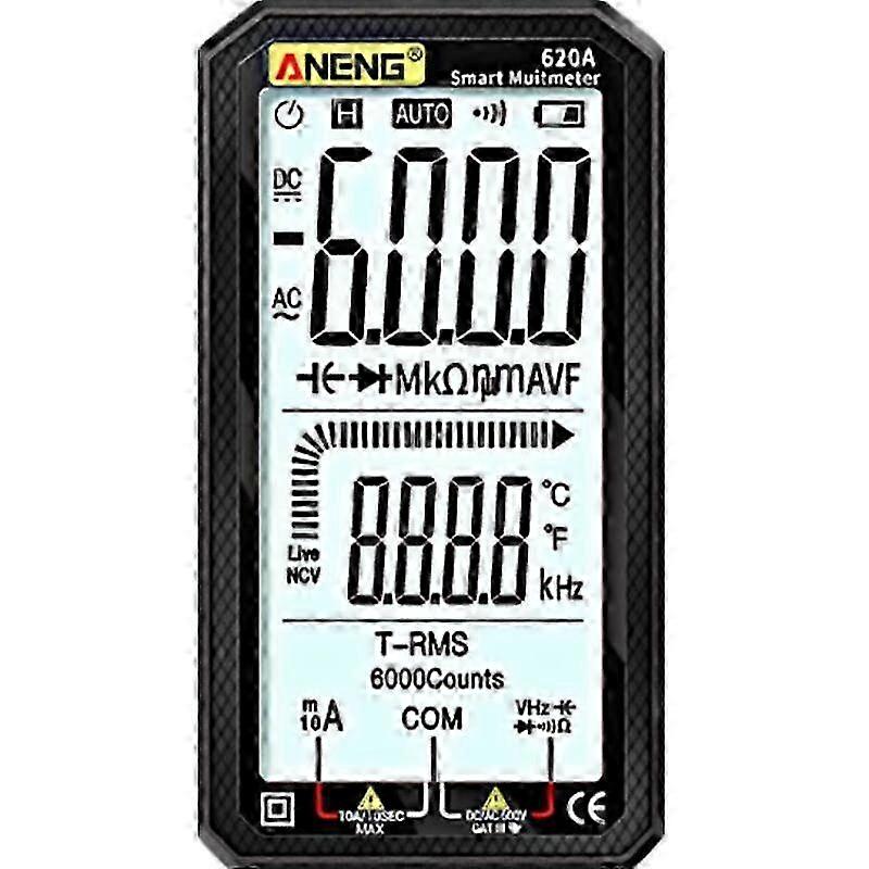 ANENG 620A Digital Multimeter, Warning, Auto-Detect, Measure DC/AC Current, Voltage, Temperature, Capacitance, Continuity, Diode, Resistance, Frequenc