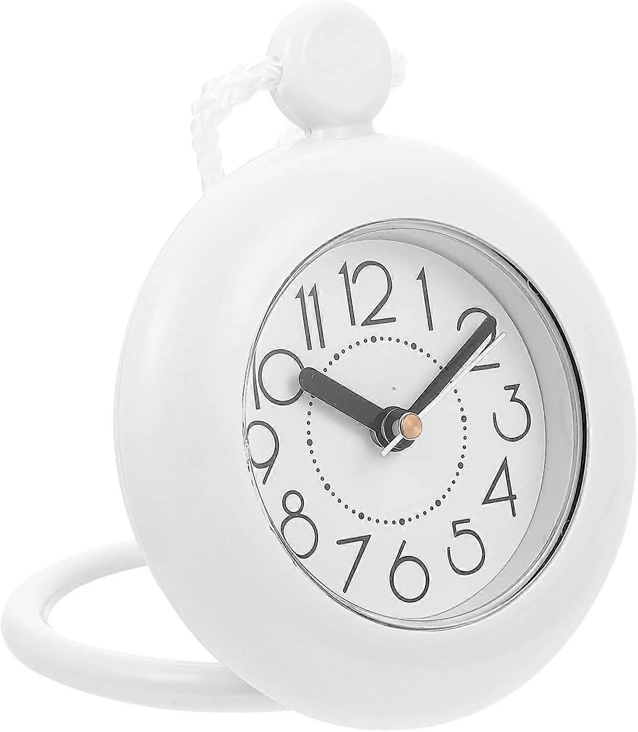 Bathroom Wall Clock White Shower Clock Waterproof Hanging Clock Small Digital Clock Without Battery [XR]