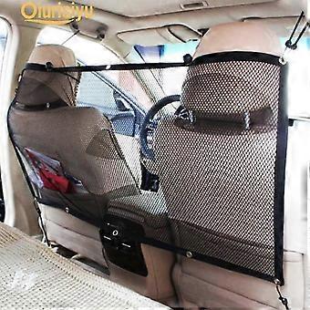 Car Back Seat Dog Pet Barrier Mesh Safety Net Guard with Belt Interior Decoration