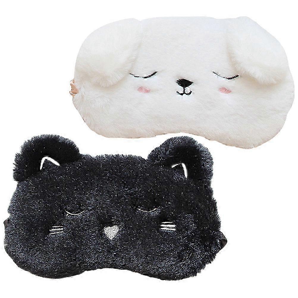 Plush Cartoon Animal Sleep for Use Light Blocking 2Pcs