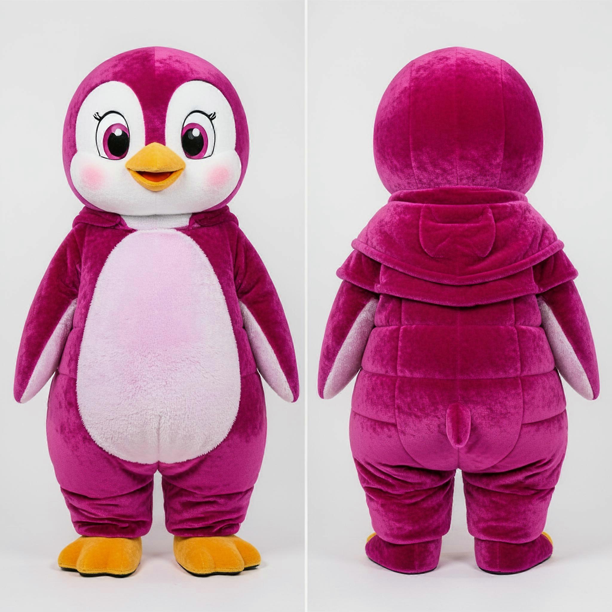 MASTICOT Magenta Velvety Penguin Mascot