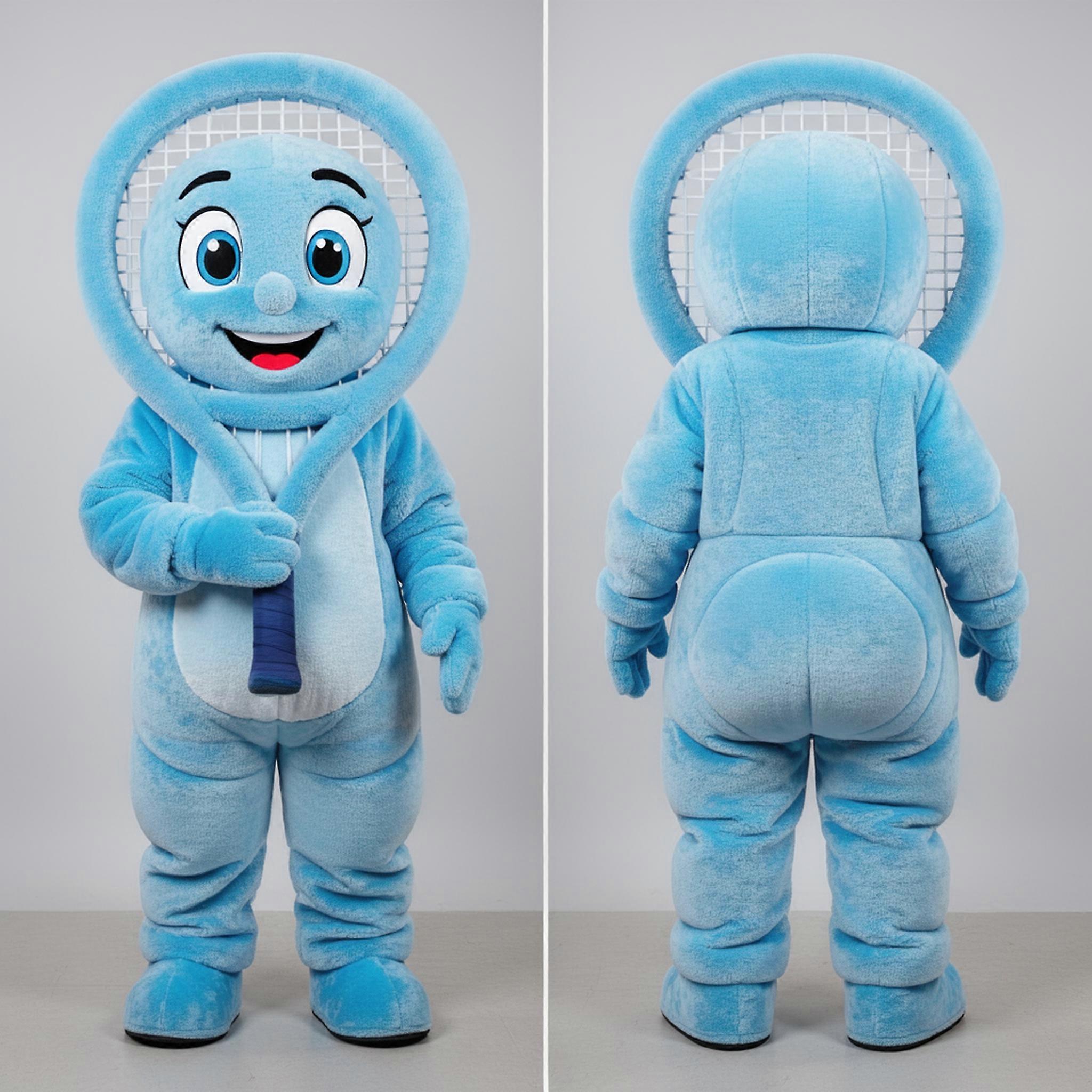 MASTICOT Sky Blue Oversized Tennis Racket Mascot