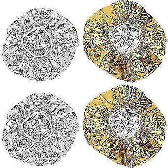 4pcs Aluminum Foil Cap Disposable Hair Coloring Cap Elastic Heat Shower Cap compatible with Deep Conditioning