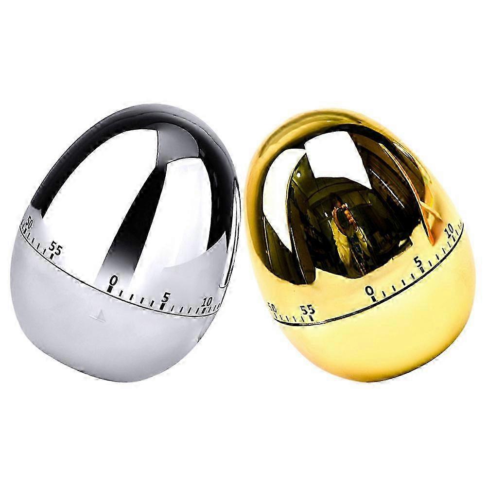 Mechanical Egg Timer Kitchen Timer for Cooking 2Pcs Stainless Steel