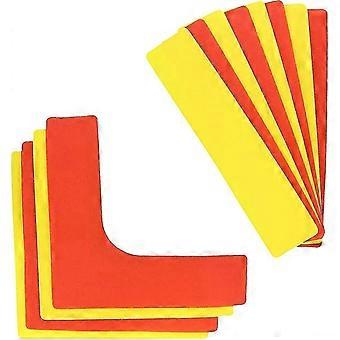 12 Pcs Tennis Court Line Boundary Markers, Pickleball Court Spot Markers For Kids, Basketball Training Equipment, Red And Yellow-inst