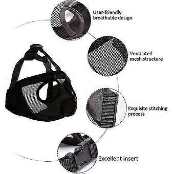 Breathable Mesh Short Snout Dog Muzzle Adjustable Bulldog Mouth Cover British French Bulldog_kn