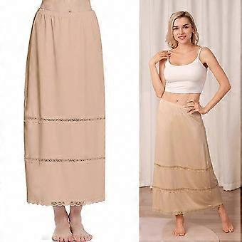 High Elastic Lace with Side Slit Design, Women's Half Slip for Under Dresses, Long Cut, Size 11 S