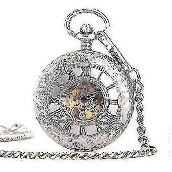 Classic Retro Pocket Watch Roman Numerals Men's Manual Winding Mechanical Chain CYZ